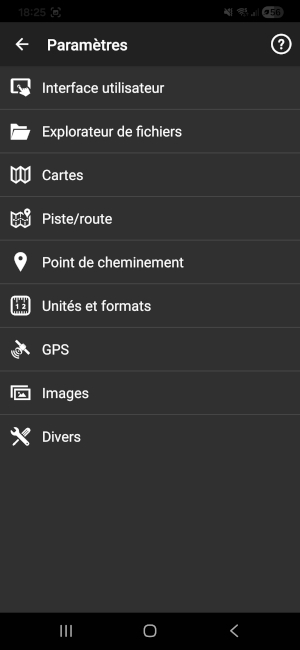 Paramètres GPX Viewer